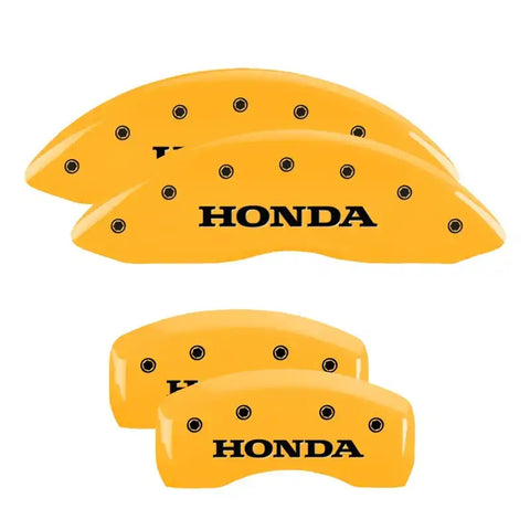 MGP 4 Caliper Covers Engraved Front 2015/Civic Engraved Rear 2015/Civic Red finish silver ch