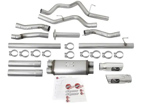 aFe 49-43045-P MACHForce XP Exhaust Cat-Back SS-409 2017 Ford F-150 Raptor V6-3.5L (tt) w/ Polished Tips