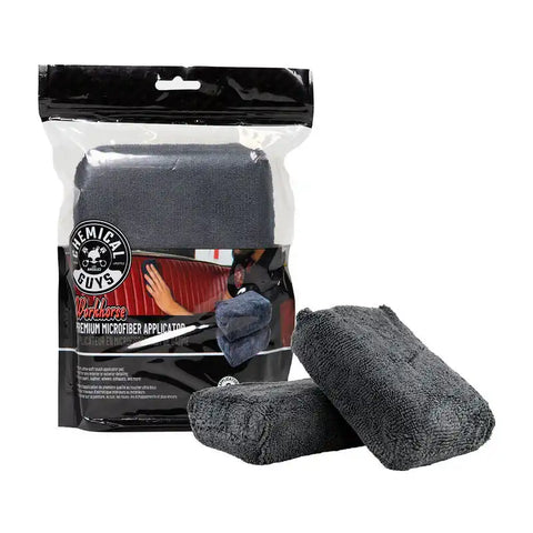 Chemical Guys Workhorse Microfiber Applicator - 5in x 3in x 1.5in - Black - 2 Pack - Case of 24