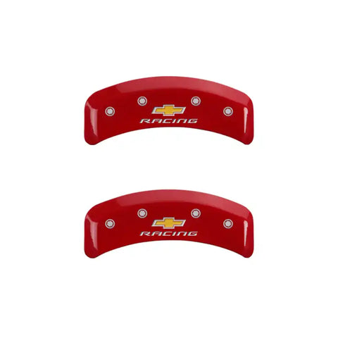 MGP 4 Caliper Covers Engraved F & R Chevy Racing Red Finish Silver Char 1988 Chevrolet Corvette