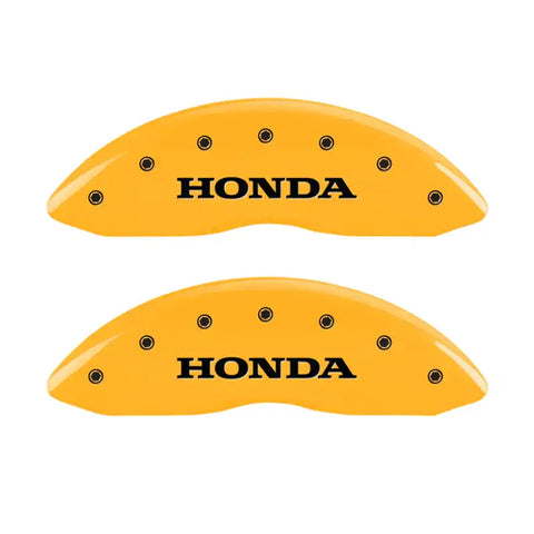 MGP 4 Caliper Covers Engraved Front & Rear Honda Yellow finish black ch