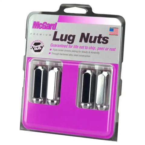 McGard Hex Lug Nut (Cone Seat / Duplex) M14X2.0 13/16 2.25in. Length (4-Pack) - Chrome