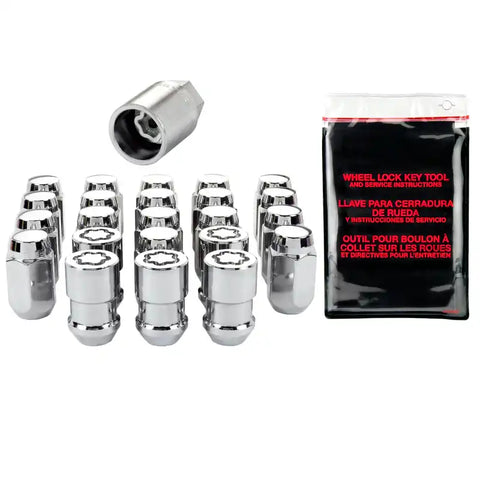 McGard Jeep Wrangler Hex Install Kit (Cone Seat) 1/2-20 / 13/16 (18 Lug Nuts 5 Locks) - Chrome