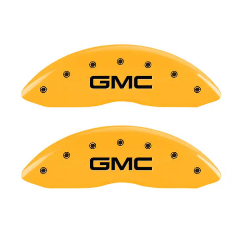 MGP 4 Caliper Covers Engraved Front & Rear Envoy Yellow Finish Black Char 2009 GMC Envoy