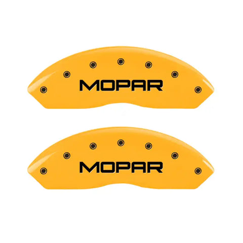 MGP 2 Caliper Covers Engraved Front Mopar Yellow Finish Black Char 2006 Jeep Wrangler