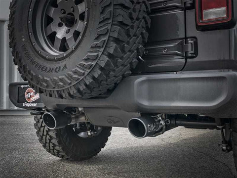aFe 49-48067-B Rebel Series 2.5in 409 SS Axle-Back Exhaust w/ Black Tips 2018+ Jeep Wrangler (JL) V6 3.6L