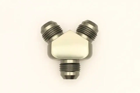 DeatschWerks 8AN Male Flare + 8AN Male Flare To 8AN Male Flare Y-Block Fitting