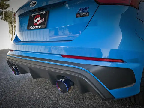 aFe 49-33103-L Takeda 3in 304 SS Cat-Back Exhaust System w/ Blue Flame Tip 16-18 Ford Focus RS I4-2.3L (t)