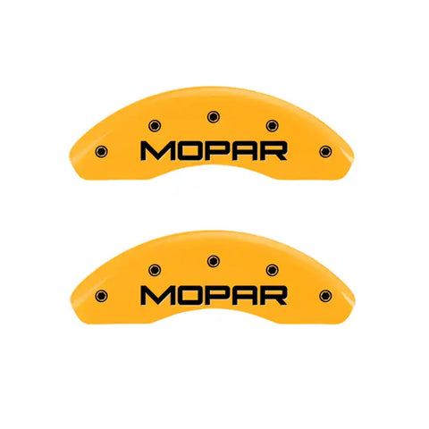 MGP 4 Caliper Covers Engraved Front & Rear Mopar Yellow Finish Black Char 2005 Chrysler Sebring