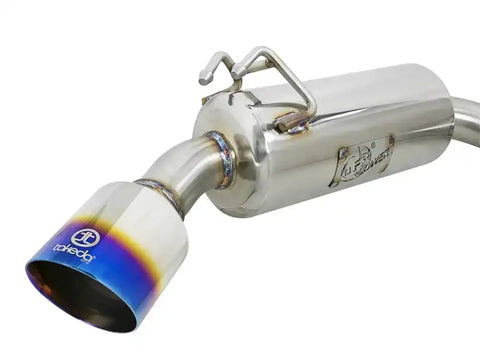 aFe 49-36701-L Takeda 3in. to 2.5in. 304 SS C/B Exhaust 08-15 Mitsubishi EVO I4-2.0L (t) - Blue Flamed Tips