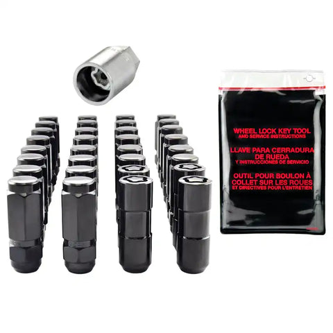 McGard 8 Lug Hex Install Kit w/Locks (Cone Seat Nut / Duplex) 9/16-18 7/8 2.5in. L - Black