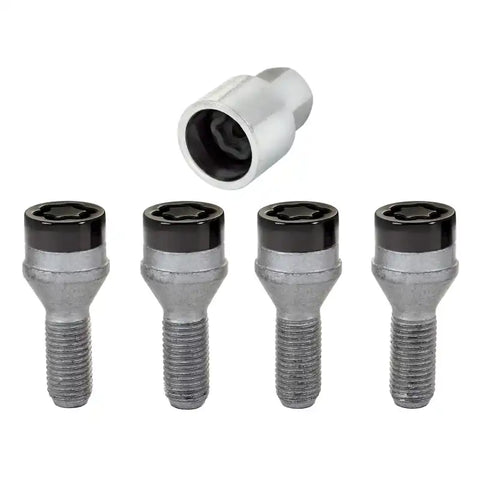 McGard Wheel Lock Bolt Set - 4pk. (Cone Seat) M12X1.25 / 19mm Hex 25.6mm Shank Length Black