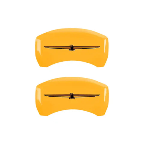 MGP 4 Caliper Covers Eng Fr No Bolts/TBird Rr No Bolts/TBird Yel Finish Blk Char 05 Ford Thunderbird