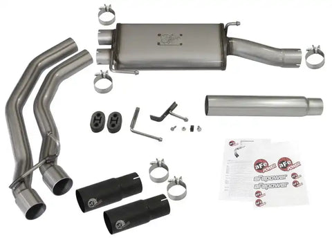 aFe 49-43079-B Rebel Exhausts Cat-Back SS Ford F-150 04-08 V8 4.6/5.4L w/ Black Tips