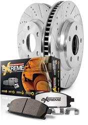 MyTruckPoint Power Stop K2163-36 - Brake Kit 1-Click Z36 Extreme Carbon Fiber Ceramic Pads Silver Zinc Plated Cross-Drilled And Slotted Rotor